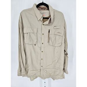 Habit Mens Sz 2XL Long Sleeve Button Up vented Fishing Shirt Tan